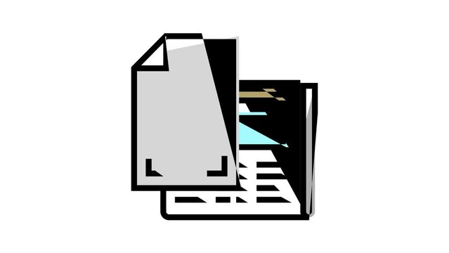 newsprint paper newspaper color icon animation