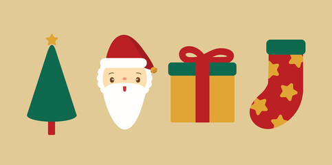 christmas santa claus present gift box sock xmas merry christmas