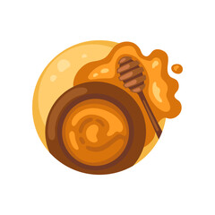 Honey for homemade facial mask vector illustration. Natural ingredient for DIY scrub, face or hair mask, honey on white background. Skin care, nature concept