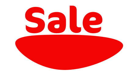 A transparent sale sign design element.