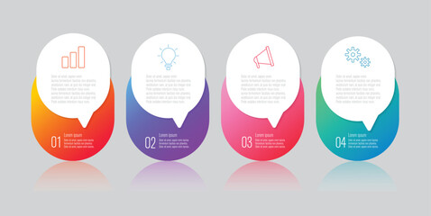 infographics design with speech bubble flat vector - obrazy, fototapety, plakaty