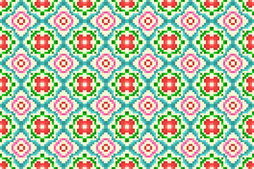 Ikat ethnic seamless pattern decoration. Aztec fabric carpet boho mandalas textile decor wallpaper. Tribal native motif ornaments African American folk traditional embroidery vector background 