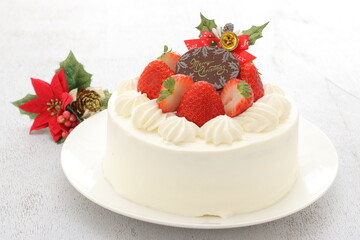 クリスマスケーキとオーナメント