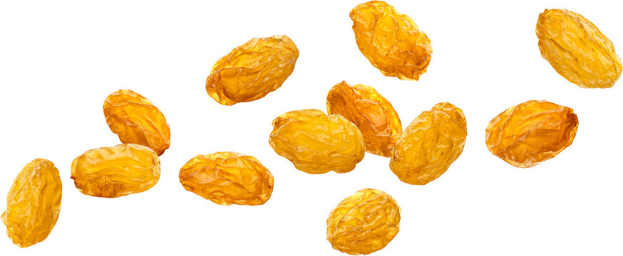 Yellow raisins isolated