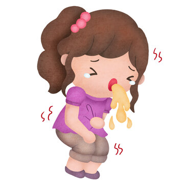 An image of a kid puking