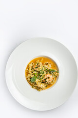 a delicious seafood dish in a restaurant

