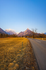 Winter landscape near village Bovec, Triglavski national park, Slovenia