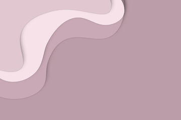 trendy dusty pastel pink gradient background with 3d wavy paper cut and free space for text