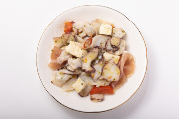 タコと生ハムロースのカプレーゼサラダ