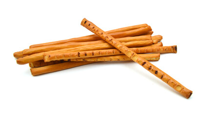 Bread sticks on white background