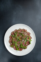 delicious carpaccio in the restaurant
