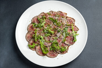 delicious carpaccio in the restaurant
