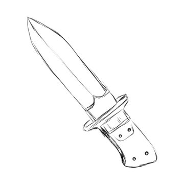 knife sketch on white background clip art preview
