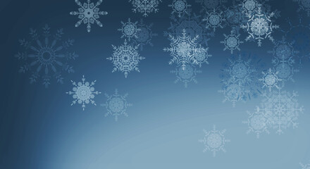 Naklejka na ściany i meble art christmas blue background with snowflakes and space for text