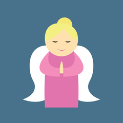 Figurine of a praying angel with folded hands