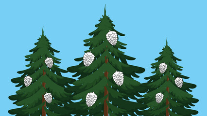 white cones on a multi-colored pattern