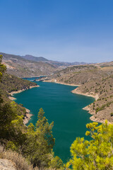 Fototapeta na wymiar water dam Rules (Embalse de Rules), Sierra Nevada, Andalusia, Spain