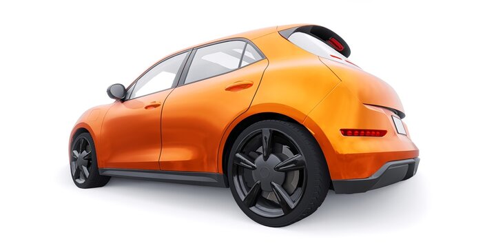 Paris, France. May 6, 2022. Great Wall Motors ORA. Electric hatchback car. 3D illustration.