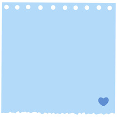 Square Punched Memo Note Paper with Heart