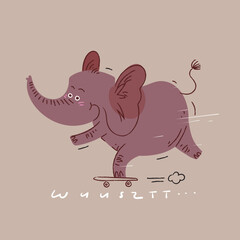Cute elephant cartoon animal character icon mascot vector illustration.