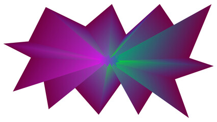 An abstract transparent burst shape design element.