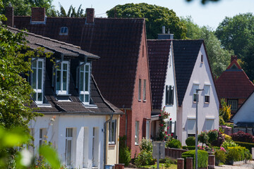 Wohnhäuser, Einfamilienhäuser, Wohngebäude, Osterholz-Scharmbeck, Niedersachsen, Deutschland