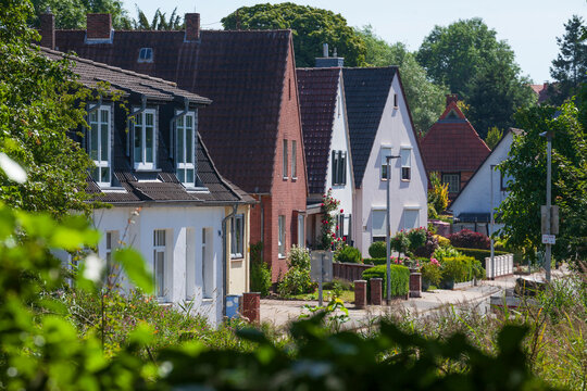 Wohnhäuser, Einfamilienhäuser, Wohngebäude, Osterholz-Scharmbeck, Niedersachsen, Deutschland