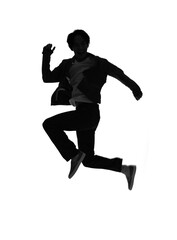 ジャンプする男性のシルエット
