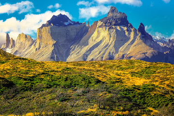 Horns of Paine and dramatic landscape, Torres Del Paine, Patagonia, Chile