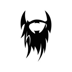 Fototapeta premium Beard Logo Design, Male Look Hair Vector, Men's Barbershop Style Design