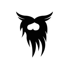 Beard Logo Design, Male Look Hair Vector, Men's Barbershop Style Design