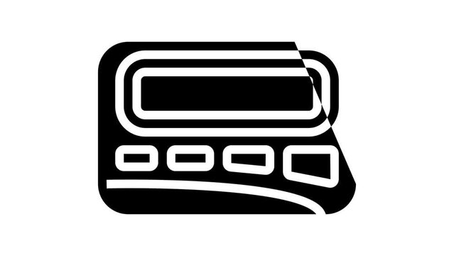pager retro device line icon animation