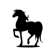 silhouette horse logo design vector