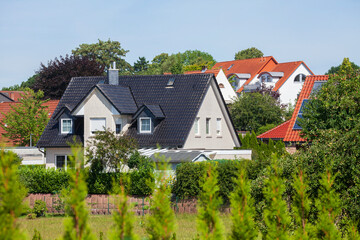 Wohnhäuser, Einfamilienhäuser, Wohngebäude, Osterholz-Scharmbeck, Niedersachsen, Deutschland