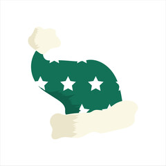 Green Santa Christmas Hat Vector