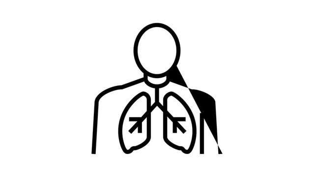 shortness of breath line icon animation