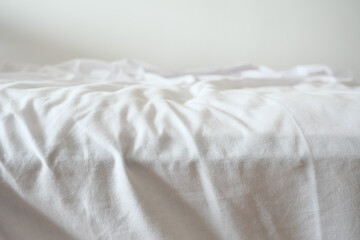 messy bed in early morning , messy bed after waking up 