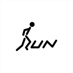 Run letter logo design illustration. Isolated on a white background. Run logo design.