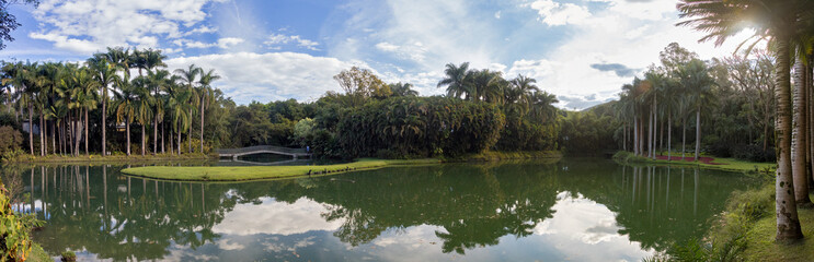 Fototapeta na wymiar Brumadinho, Minas Gerais, Brazil. View of Inhotim Gardens and lake
