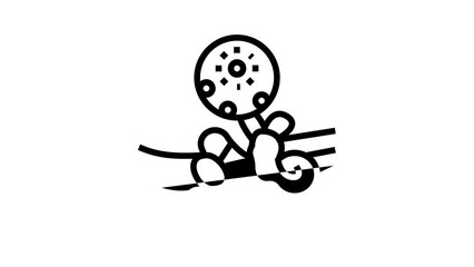 cholesteatoma health problem line icon animation