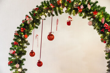 Christmas interior with a big wreath