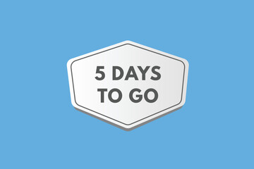 5 days to go countdown template. five day Countdown left days banner design
