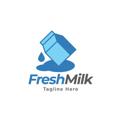 Milk Logo Design Vector. Healthy Fresh Milk Logo Template