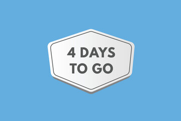 4 days to go countdown template. four day Countdown left days banner design
