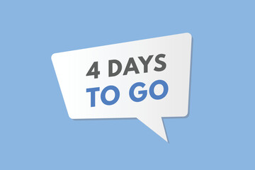 4 days to go countdown template. four day Countdown left days banner design
