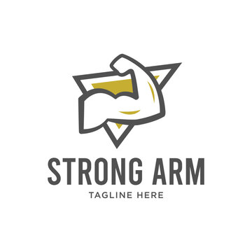 Gym logo, fitness logo, Logo template with the image of a muscular arm