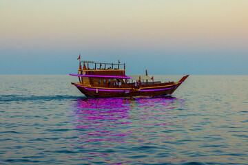 Dhow bow, wood boat