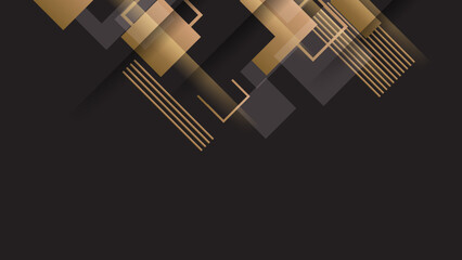 Abstract Black, Gold geometric background. Modern background design. Fit for presentation design