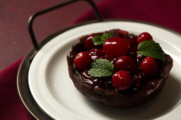dessert with cherries