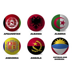 sets of different country flag in ball shape design